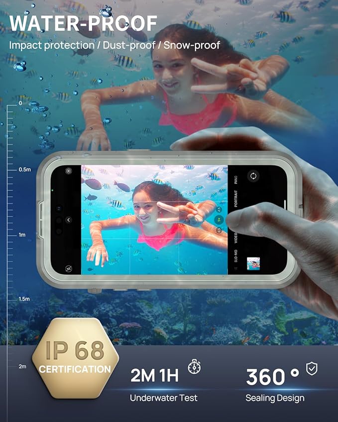 Lanhiem Magnetic for iPhone 15 Pro Case, IP68 Waterproof Dustproof Case - Image 3