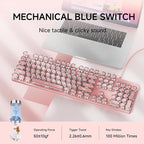 EWEADN TK100 Typewriter Keyboard Wired Mechanical Keyboard, 104 Keys Aesthetic - Image 4