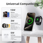 Wireless Charger, Tribone 3 in 1 Foldable Fast Charger - Image 4