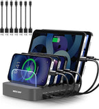 MSTJRY Charging Station for Multiple Devices : 5 Port Multi USB-A Charger by MSTJRY