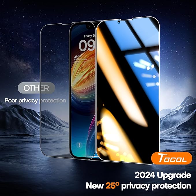 TOCOL for iPhone 16e Privacy Screen Protector/iPhone 13 Privacy Screen - Image 2