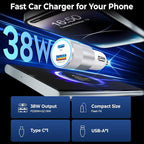 Car Charger USB C 6-Pack, Ancekoy 38W Dual Port Cigarette Lighter - Image 2