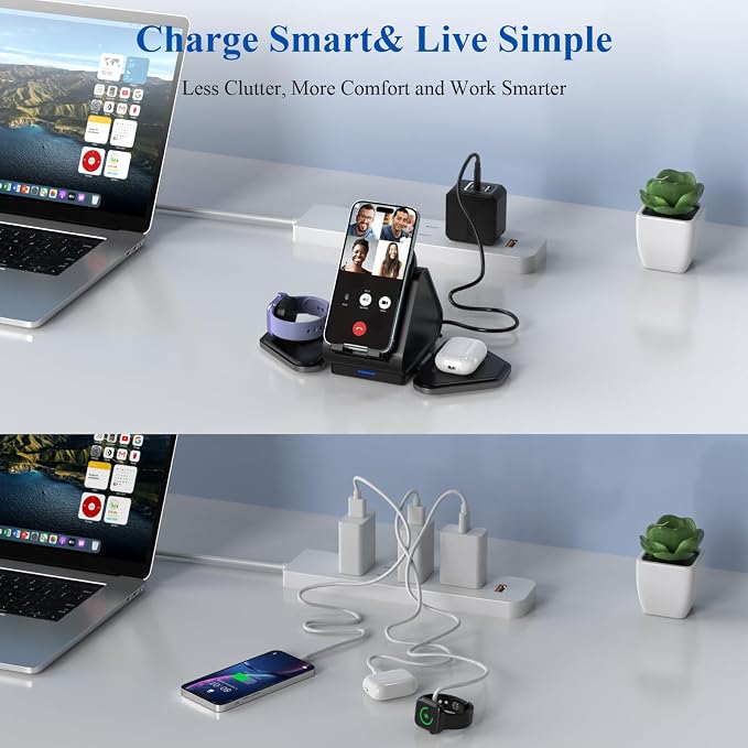 3 in 1 Charging Station, Mag Safe Wireless Charger Stand, Qi2 Certified - Image 8
