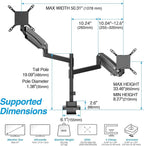 AVLT Dual 57 Inch Heavy Duty Stacking Monitor Arm Pole Top Mount - Image 2