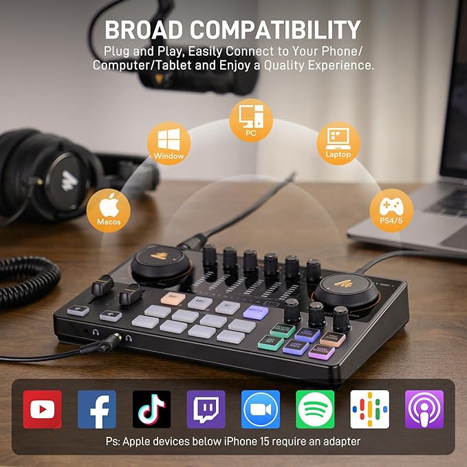 MAONO Podcast Equipment Bundle: Audio Interface mixer - Image 8