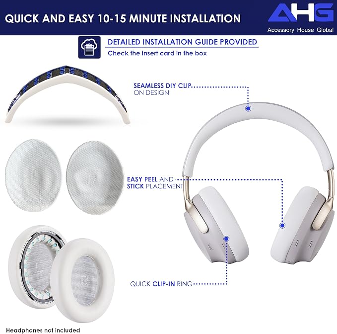 QC Ultra Replacement Ear pad and Headband Pad Kit Cushion Compatible - Image 8