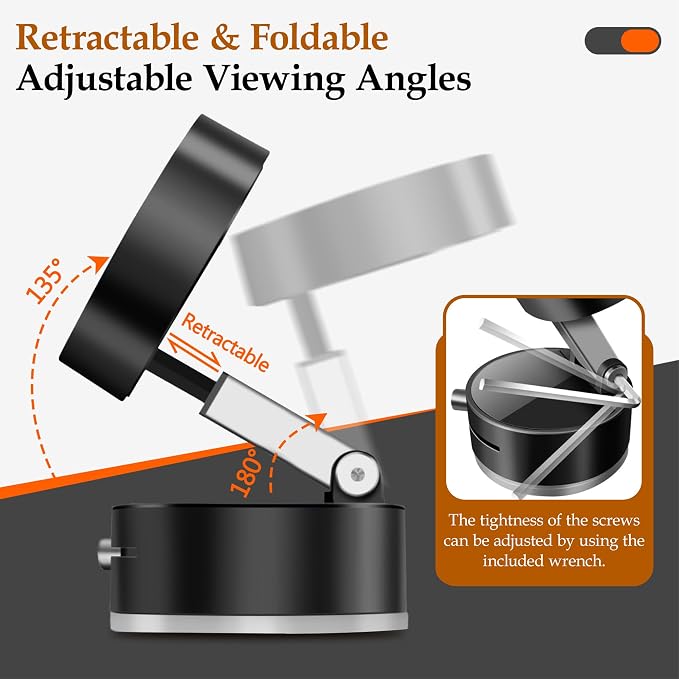 Foldable Vacuum Magnetic Suction Phone Holder, Retractable Magnetic Car - Image 2