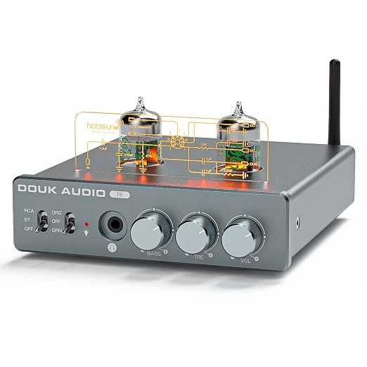 Douk Audio T6 2 Channel 80 watts x2 Bluetooth Tube Amplifier Hi-Fi Stereo Power by DoukAudioNobsound