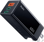 Ruko PD65W USB C Charger, 3-Port GaN Fast Charger Block, Compact Foldable Wall by Ruko