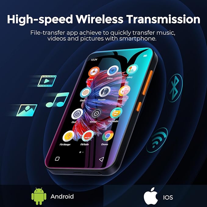 72GB WiFi Mp3 Player with Bluetooth, TIMMKOO 4.0" Full Touch Screen Mp4 Player - Image 5