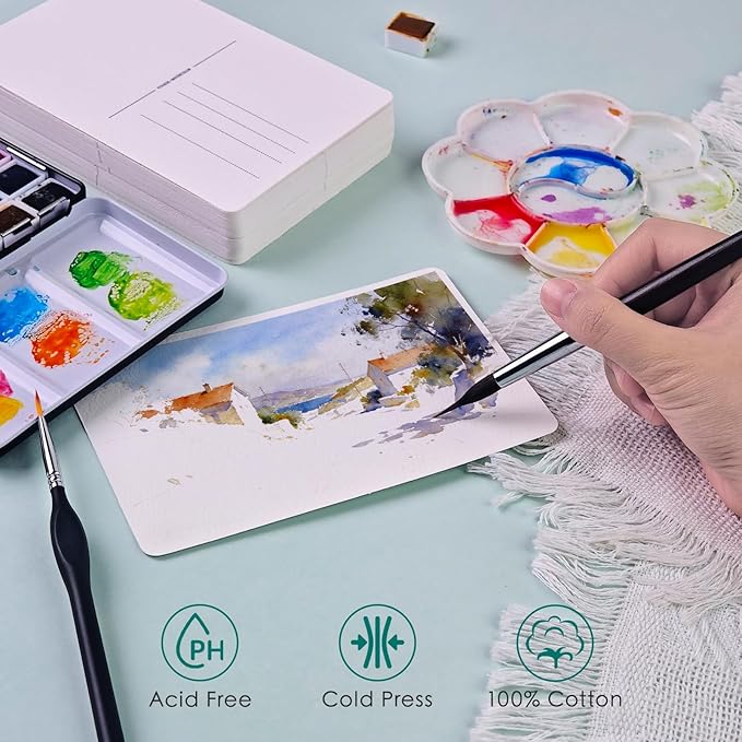KOVIEDE 50 Sheets 4x6 Watercolor Postcards, 140lb/300gsm 100% Cotton Blank - Image 4