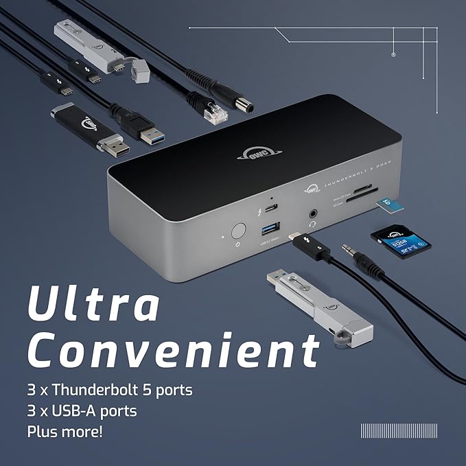 OWC 11-Port Thunderbolt 5 Docking Station, SD/Micro-SD Card Reader, Audio - Image 6