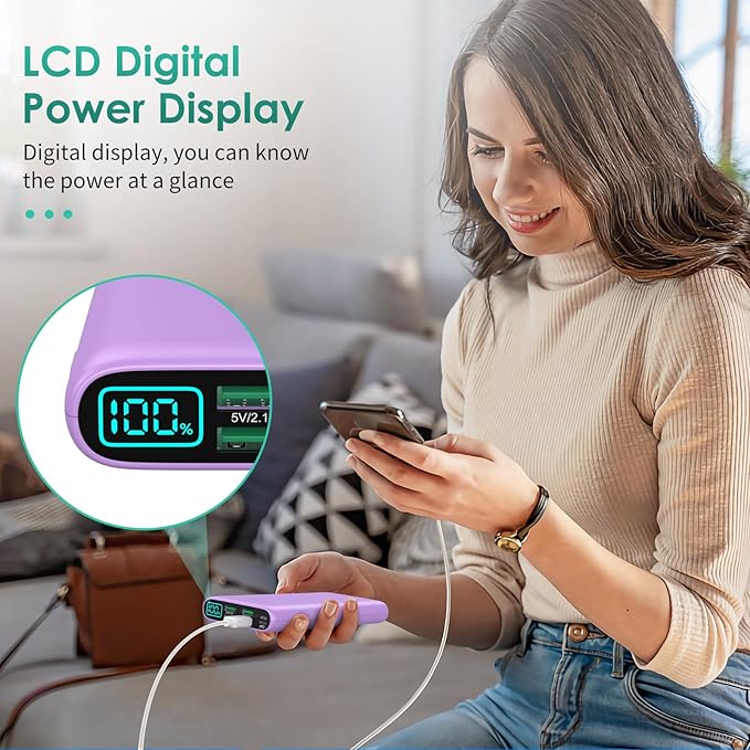 Portable Charger 38800mAh, LCD Display Power Bank, 5 USB Outputs Battery Pack - Image 8