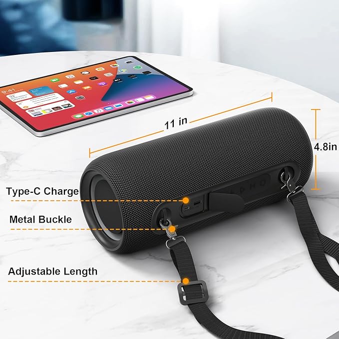Passau Portable Bluetooth Speakers Loud 40W Peak Stereo Sound, Passive - Image 8