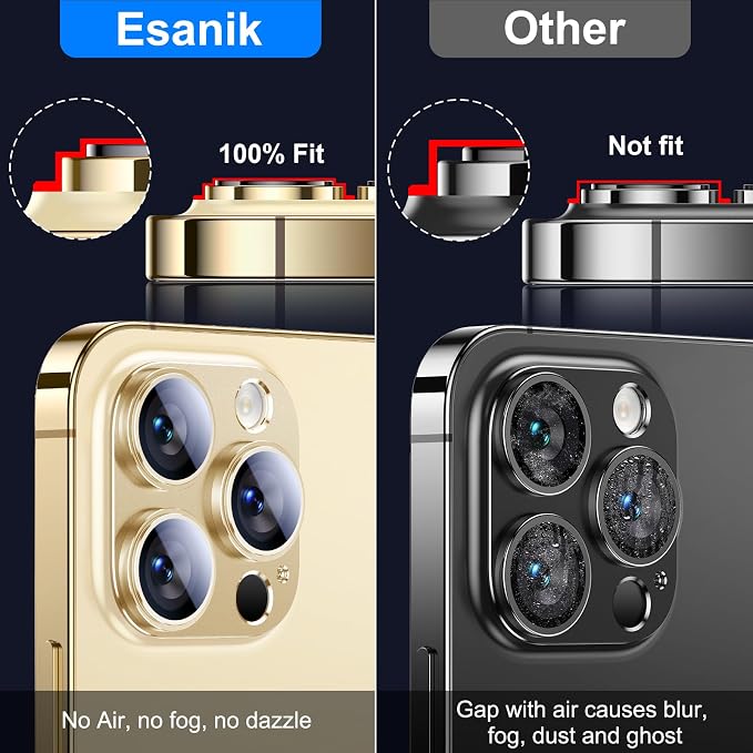 Esanik 2023 Upgrade 2 Pack for iPhone 14 Pro/iPhone 14 Pro Max Camera Lens - Image 3