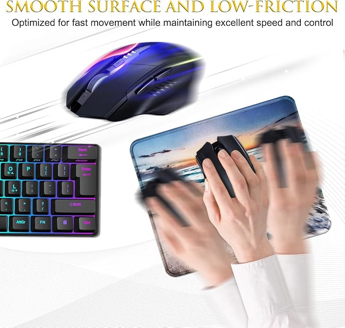 JIKIOU 3 Pack Mouse Pad with Stitched Edge, Comfortable Mouse Pads with - Image 4