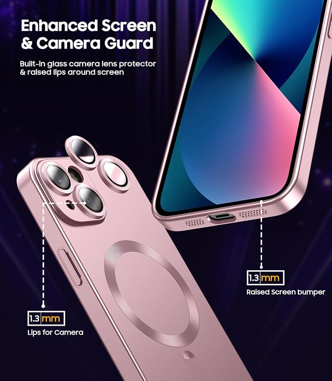 Magnetic for iPhone 13 Case Slim Soft Silicone Bumper Shockproof Metallic - Image 4