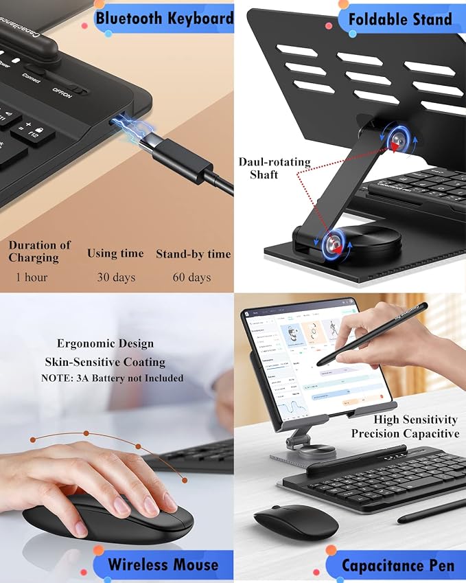 for Samsung Galaxy Z Fold 7 6 5 4 All Fold Smartphones Bluetooth Keyboard and - Image 3