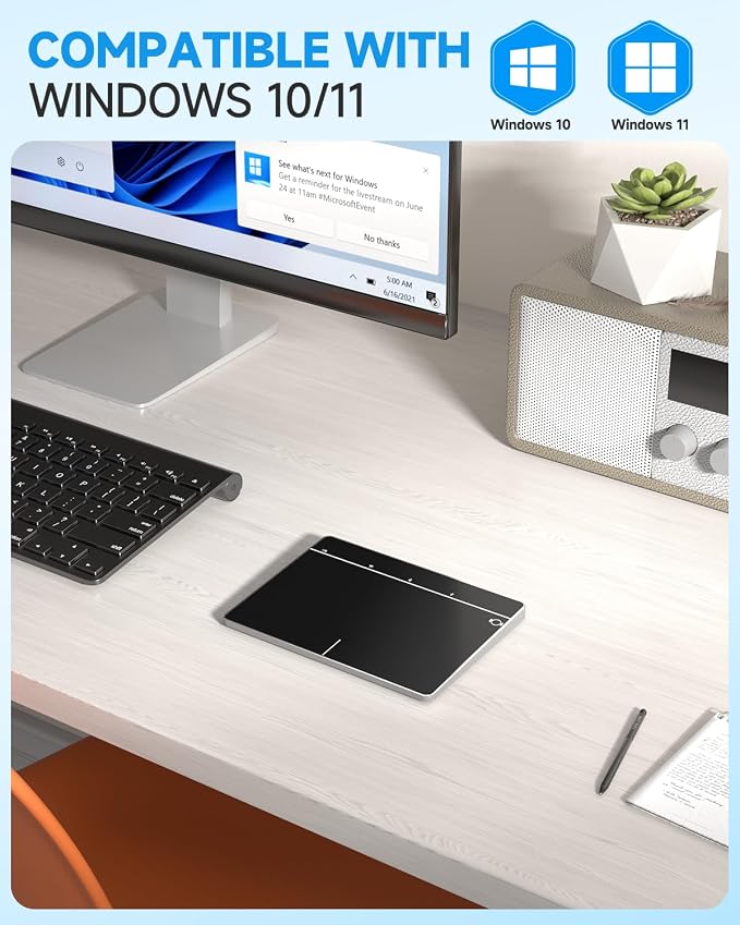 Wireless Bluetooth Trackpad for Windows 10/11, 3-in-1 Connectivity Modes - Image 2