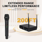 4-Channel Wireless Microphone System, UHF Cordless Mic Set w/ 4x10 Frequencies - Image 3