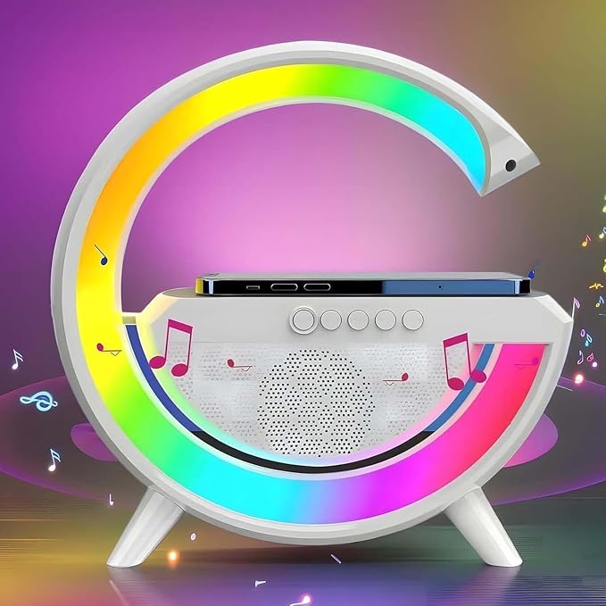 Table Lamp with Bluetooth Speaker, G Bedside Lamp with 15W Wireless Charger - Image 8