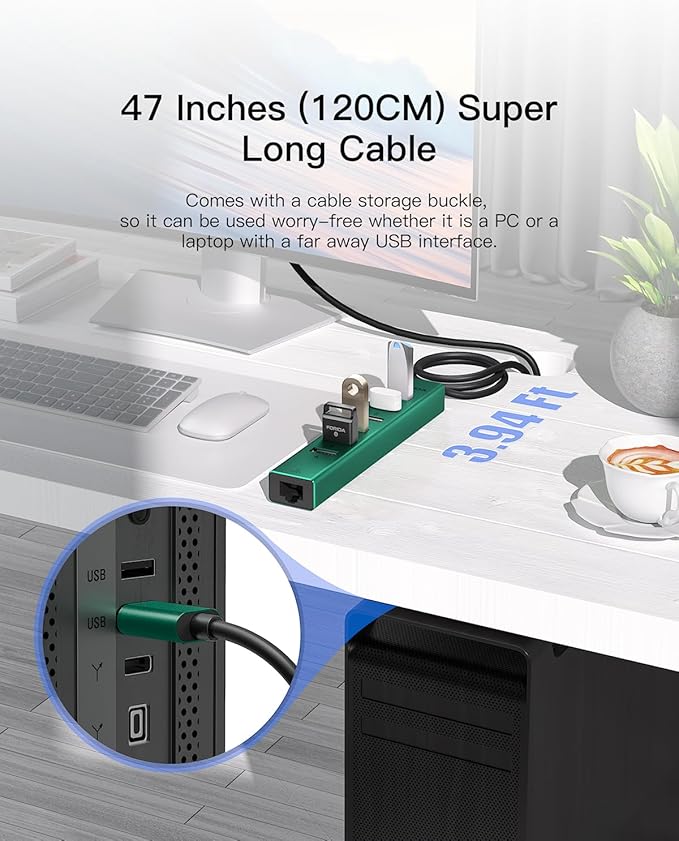 7 Ports USB 3.0 Hub, USB to Network HUB - Image 2