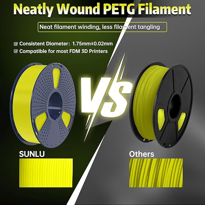 SUNLU PETG Glow in The Dark Filament, Luminous PETG 3D Printer Filament 1.75mm - Image 5