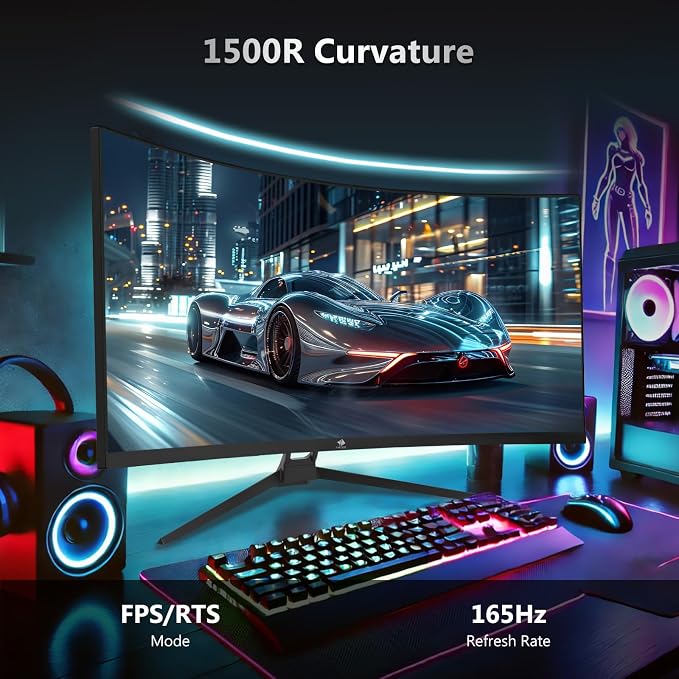 Z-Edge 34" Curved Gaming Monitor, WQHD 1440P 165Hz 144Hz PC Monitor, MPRT 1ms - Image 4