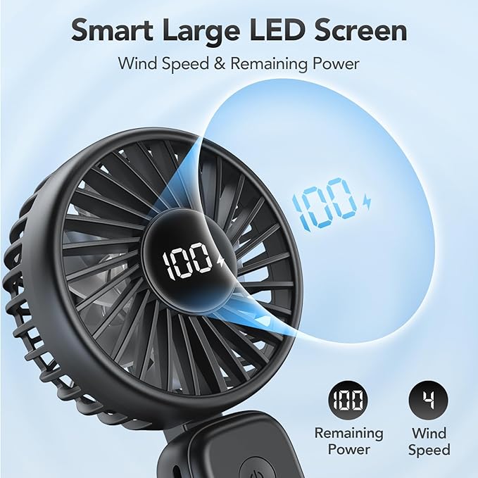 PANERGY Portable Handheld Fan, 5000mAh Rechargeable, 14H Max Cooling Time - Image 3