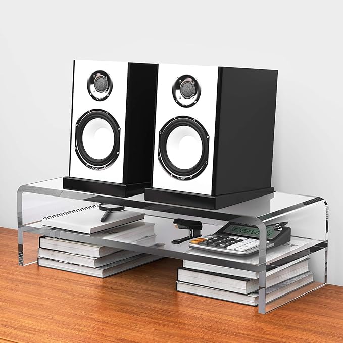 Egchi Acrylic Monitor Stand, 2 Tiers Computer Monitor Riser, Computer - Image 6