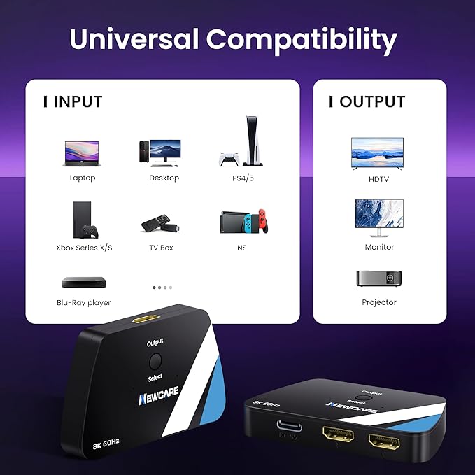 NEWCARE HDMI 2.1 Switch 2 in 1 Out - Image 8