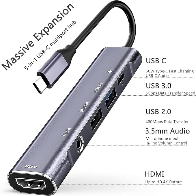 USB C to HDMI Adapter Dex Dock for Galaxy S25/S24/S23/S22/Note20/TabS9/S8/S7 - Image 2