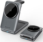 Magnetic Wireless Charger for Samsung, 3 in 1 Foldable MagSafe Charging Station by NeotrixQI