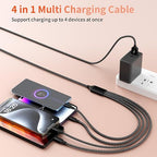 Multi Charging Cable, Dual Type-C Multiple Charger Cable Nylon Braided 4 in 1 - Image 7