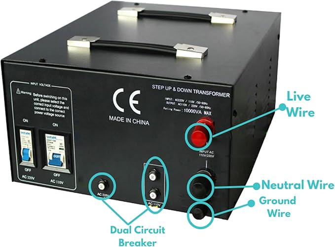 LiteFuze 10, 000 Watt Heavy Duty Voltage Converter Transformer - Image 3