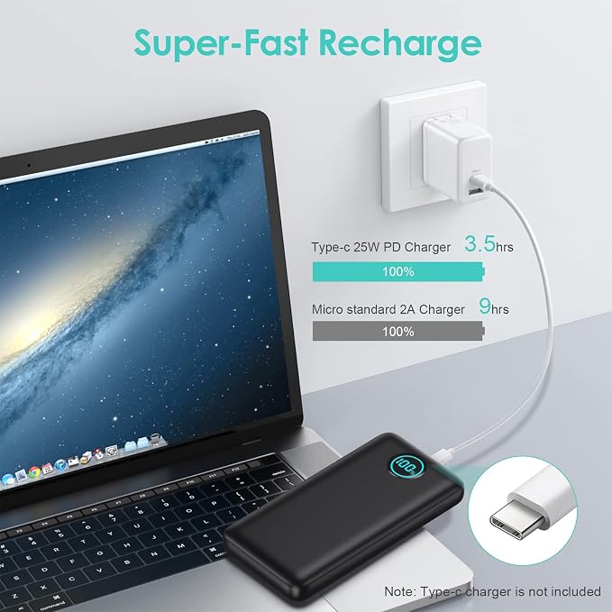 Portable Charger Power Bank 30, 800mAh LCD Display Power Bank, 25W PD Fast - Image 3