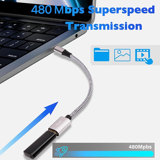 USB to Micro USB Adapter 2 Pack, Unidirectional Micro USB Male to USB Female - Image 2