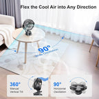 iNeibo 10000mAh Portable Clip on Fan, 90° Oscillating Fan, 8 Inch Rechargeable - Image 2