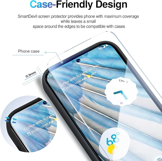 SMARTDEVIL [3+3 Pack for Google Pixel 7A Screen Protector - Image 8