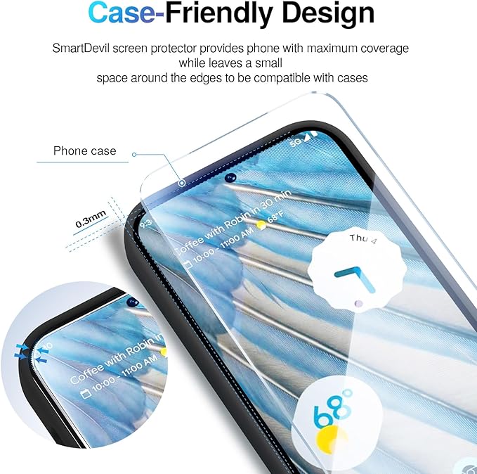 SMARTDEVIL [3+3 Pack for Google Pixel 7 Screen Protector - Image 8