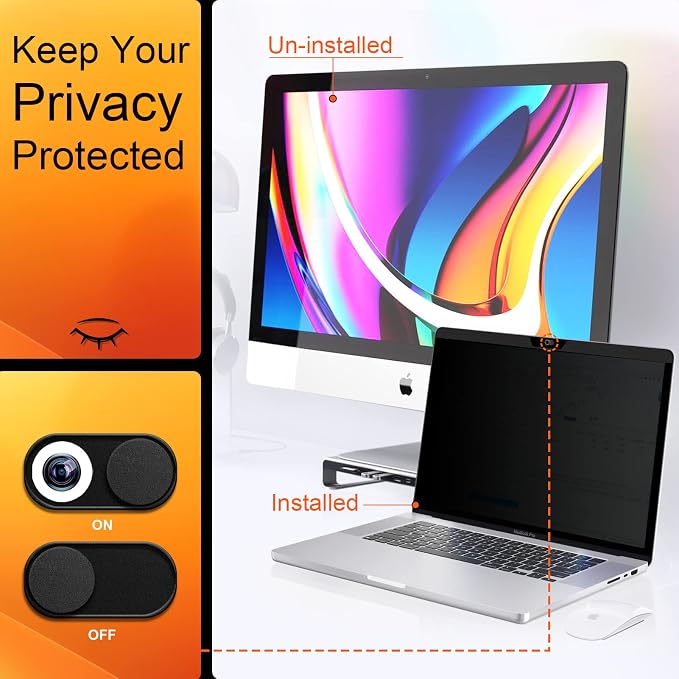 Magnetic Privacy Screen MacBook Air 13 Inch, Removable Anti Blue Light Glare - Image 2