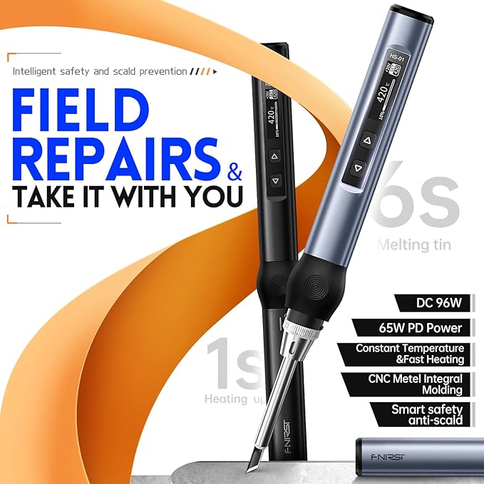 FNIRSI Soldering Iron Kit, DC/PD Mini Digital Soldering Iron, 180-780℉ Fast - Image 2