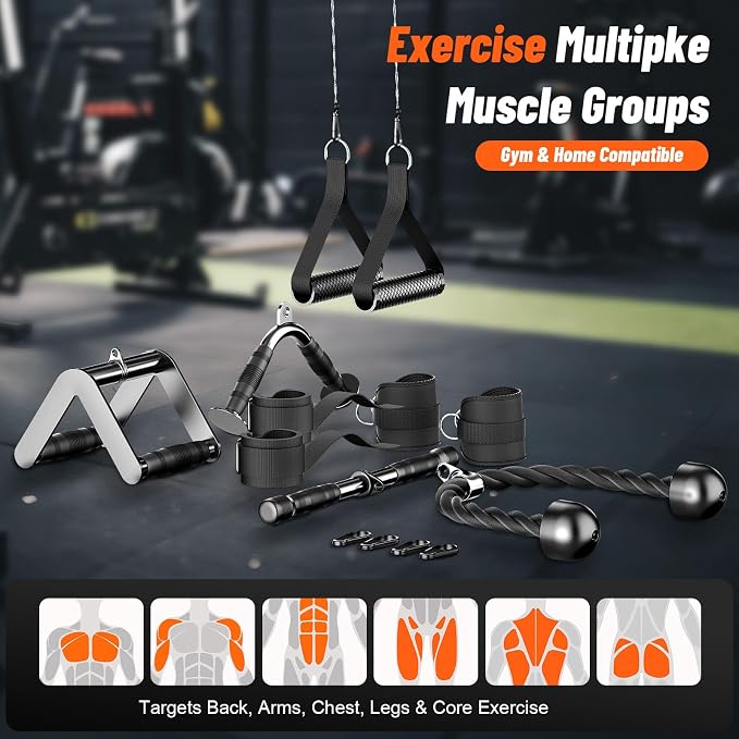 Cable Machine Attachment for Home Gym, Tricep Press LAT Pull Down Attachment - Image 6