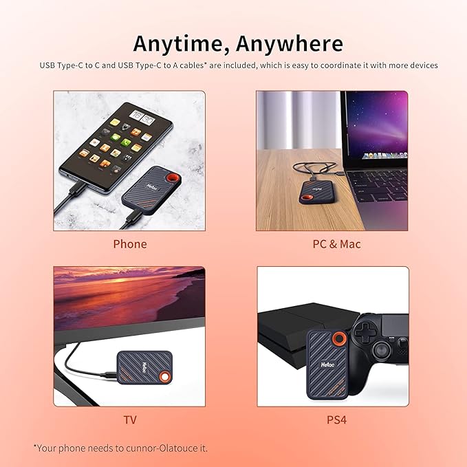 Netac 1TB Extreme Portable SSD External Solid State Drives Up to 2000MB/s Read - Image 4