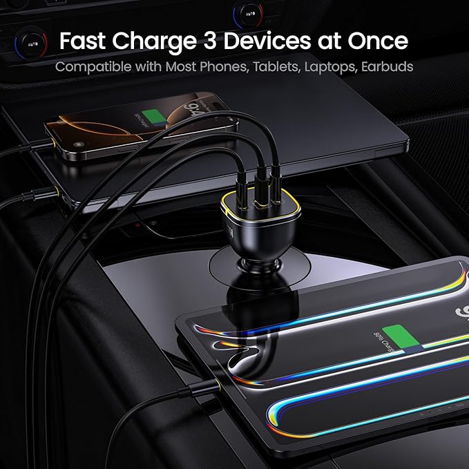 AOHI 165W Laptop Car Charger Adapter 140W PD 3.1/ 100W PD 3.0 USB C Super Fast - Image 4