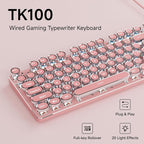 EWEADN TK100 Typewriter Keyboard Wired Mechanical Keyboard, 104 Keys Aesthetic - Image 2
