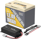 Power Queen 12V 100Ah Group 24 LiFePO4 Lithium Battery by PowerQueen