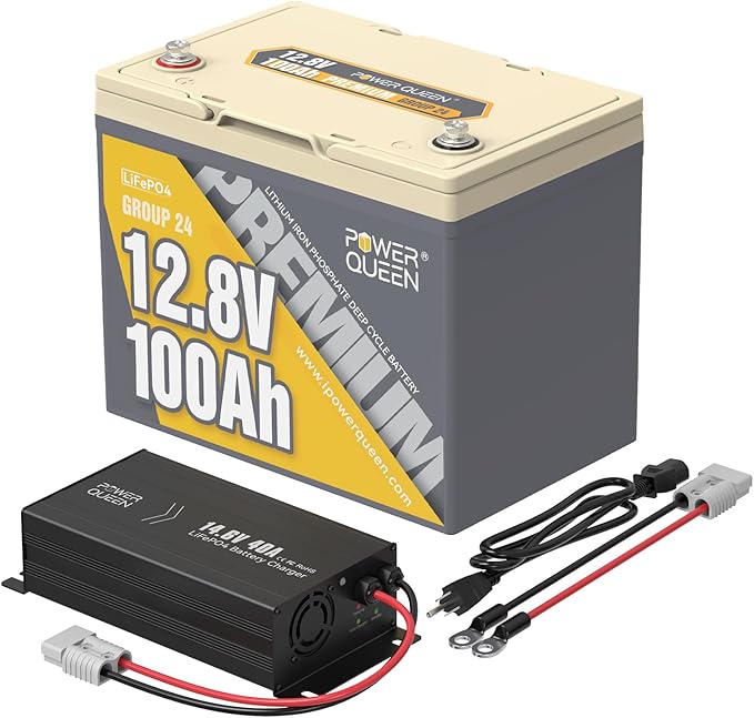 Power Queen Bluetooth 12V 100Ah LiFePO4 Battery by PowerQueen