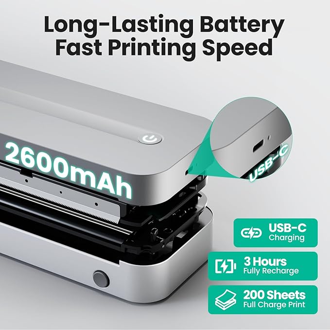 P1 Pro Thermal Printer, Large Format Portable Bluetooth Inkless Printer - Image 4