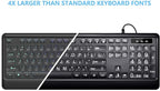 KOPJIPPOM Large Print Backlit Keyboard, USB Wired Computer Keyboard, Full Size - Image 2